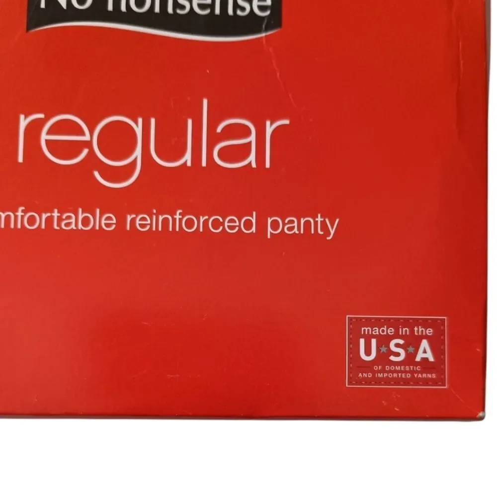 No Nonsense Pantyhose Sz B Off Black Regular Reinforced Toe Panty Made In‎ USA